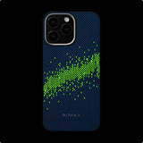 Apple iPhone 15 Pro Kılıf M-safe Şarj Özellikli Lumintex Teknolojili Fosforlu Özellikli Aramid Fiber Pitaka Tactile Woven Starpeak Serisi Milky Way Galaxy Kapak