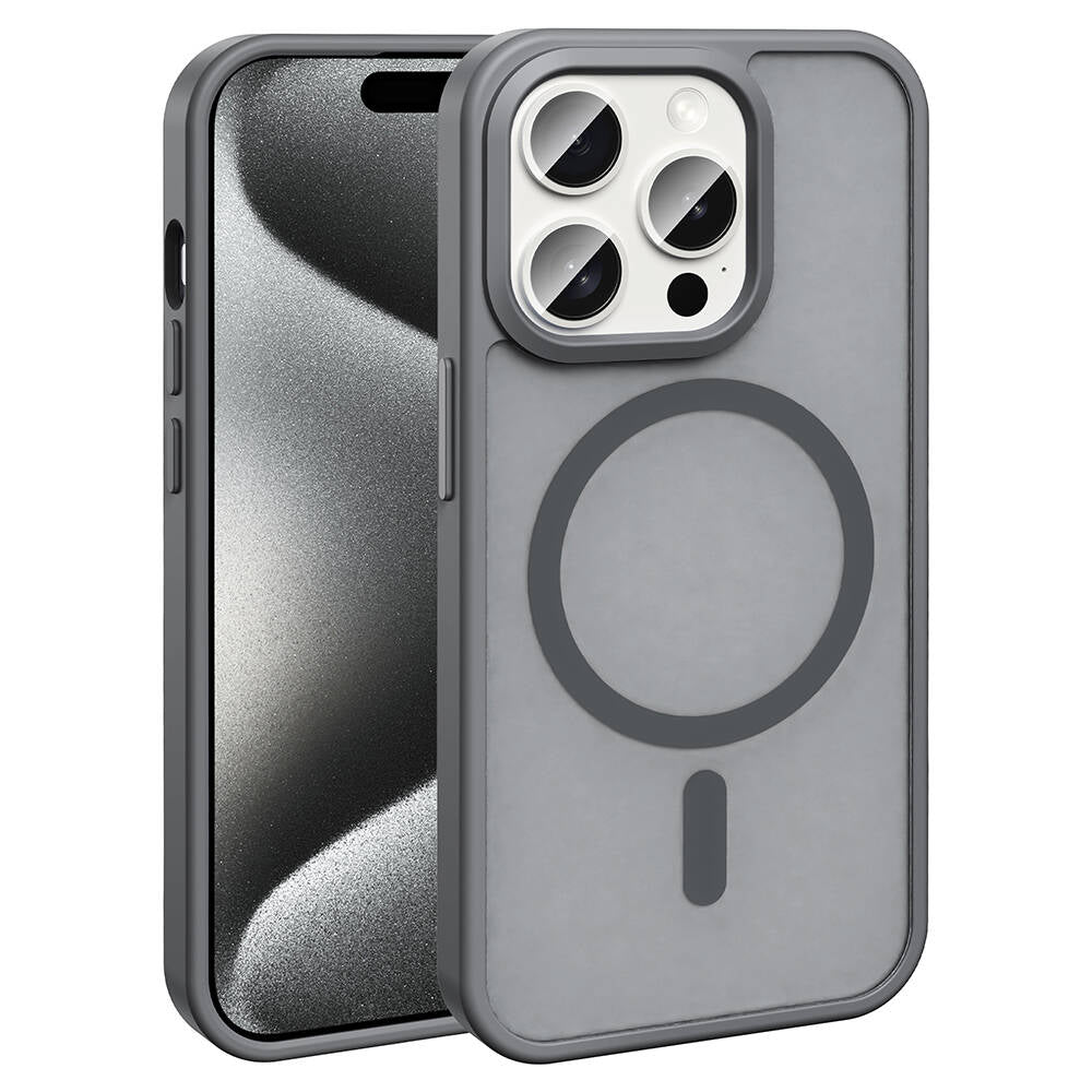 Apple iPhone 15 Pro Kılıf M-safe Şarj Özellikli Mat Arka Yüzey Zore Sio Kapak