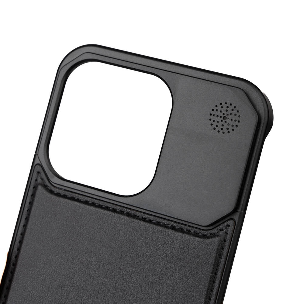 Apple iPhone 15 Pro Kılıf M-safe Şarj Özellikli Mekanizmalı Koku Hazneli Zore Mostar Kapak