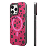 Apple iPhone 15 Pro Kılıf M-safe Şarj Özellikli Polka Dot Desenli Youngkit Spots Serisi Kapak