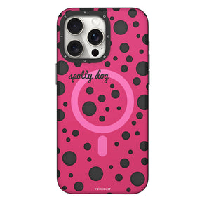 Apple iPhone 15 Pro Kılıf M-safe Şarj Özellikli Polka Dot Desenli Youngkit Spots Serisi Kapak