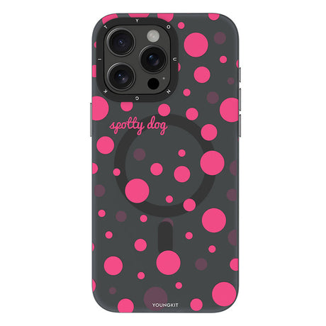 Apple iPhone 15 Pro Kılıf M-safe Şarj Özellikli Polka Dot Desenli Youngkit Spots Serisi Kapak