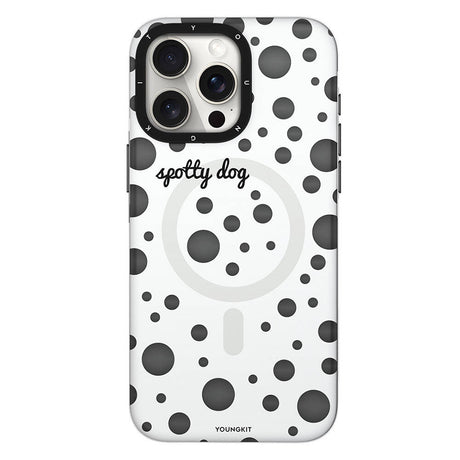 Apple iPhone 15 Pro Kılıf M-safe Şarj Özellikli Polka Dot Desenli Youngkit Spots Serisi Kapak