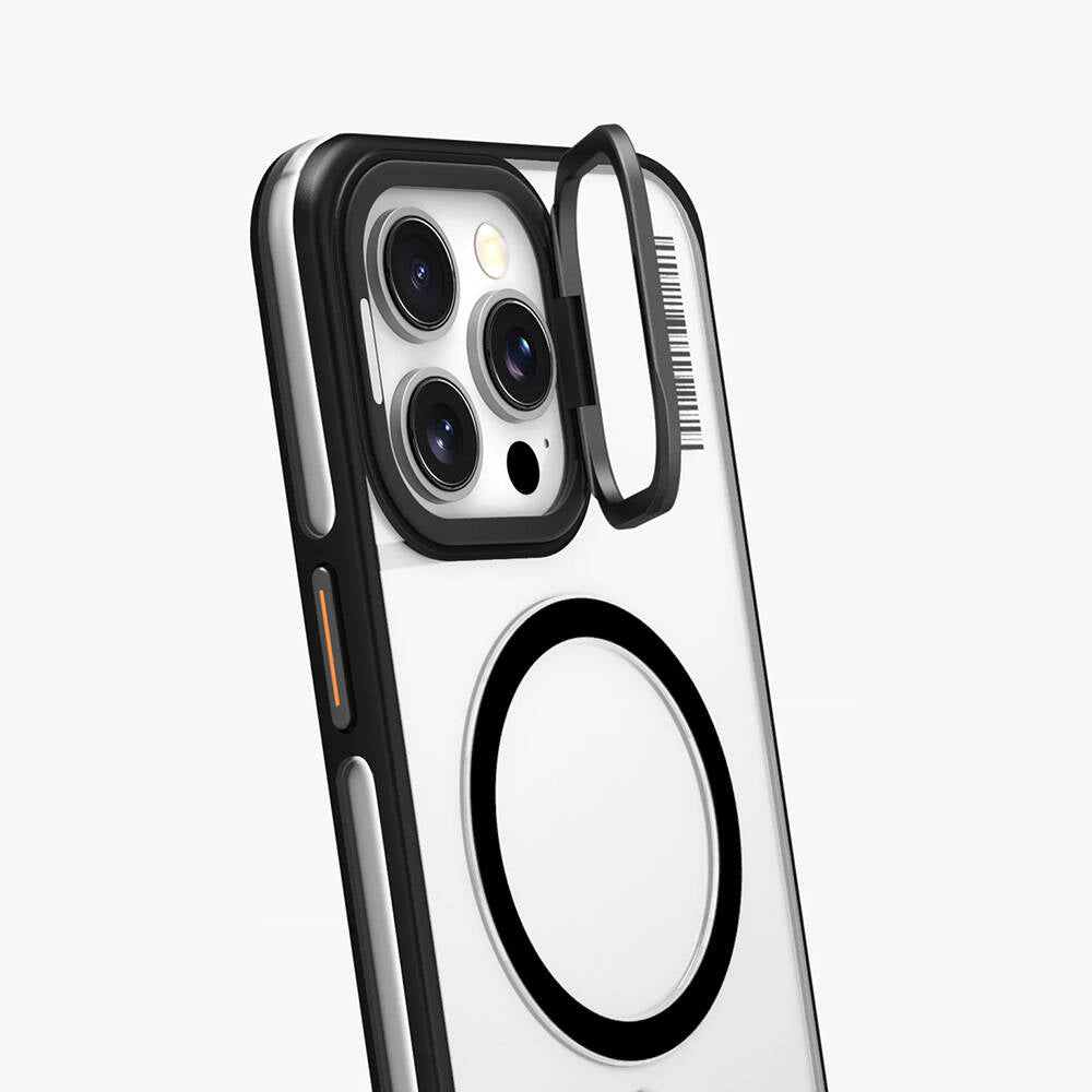Apple iPhone 15 Pro Kılıf M-safe Şarj Özellikli Sararma Önleyici Youngkit Crystal Grid Kapak