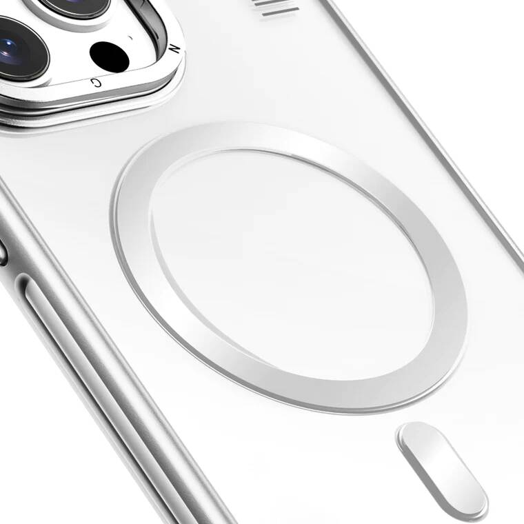 Apple iPhone 15 Pro Kılıf M-safe Şarj Özellikli Sararma Önleyici Youngkit Crystal Grid Kapak