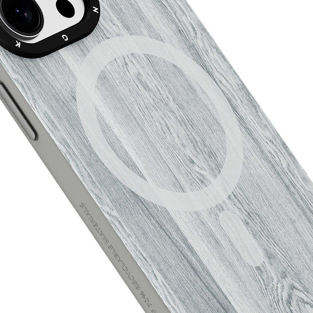 Apple iPhone 15 Pro Kılıf M-safe Şarj Özellikli Sararmaya Dayanıklı Youngkit Wood Forest Serisi Kapak