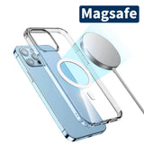 Apple iPhone 15 Pro Kılıf M-safe Şarj Özellikli Şeffaf Sert PC Zore Embos Kapak