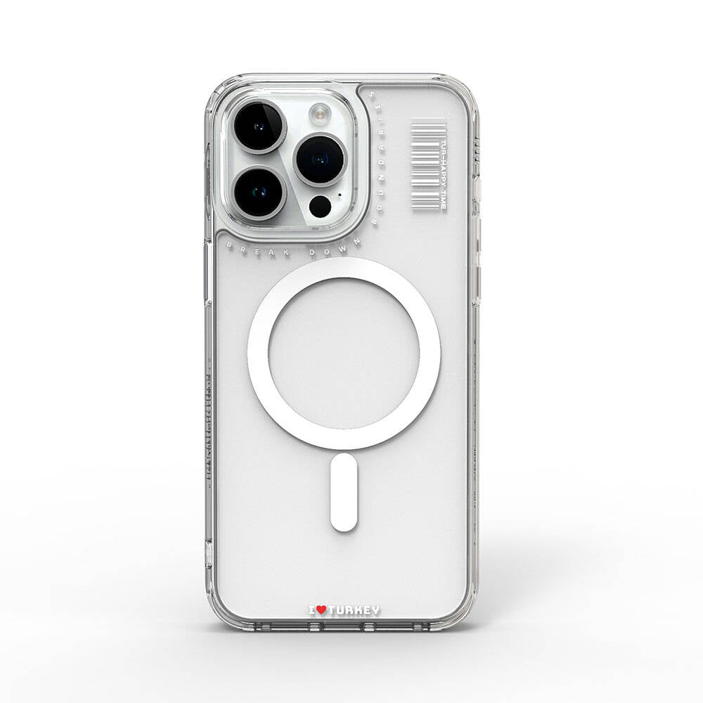 Apple iPhone 15 Pro Kılıf M-safe Şarj Özellikli Şeffaf Transparan Wiwu Turkey D Serisi Kapak