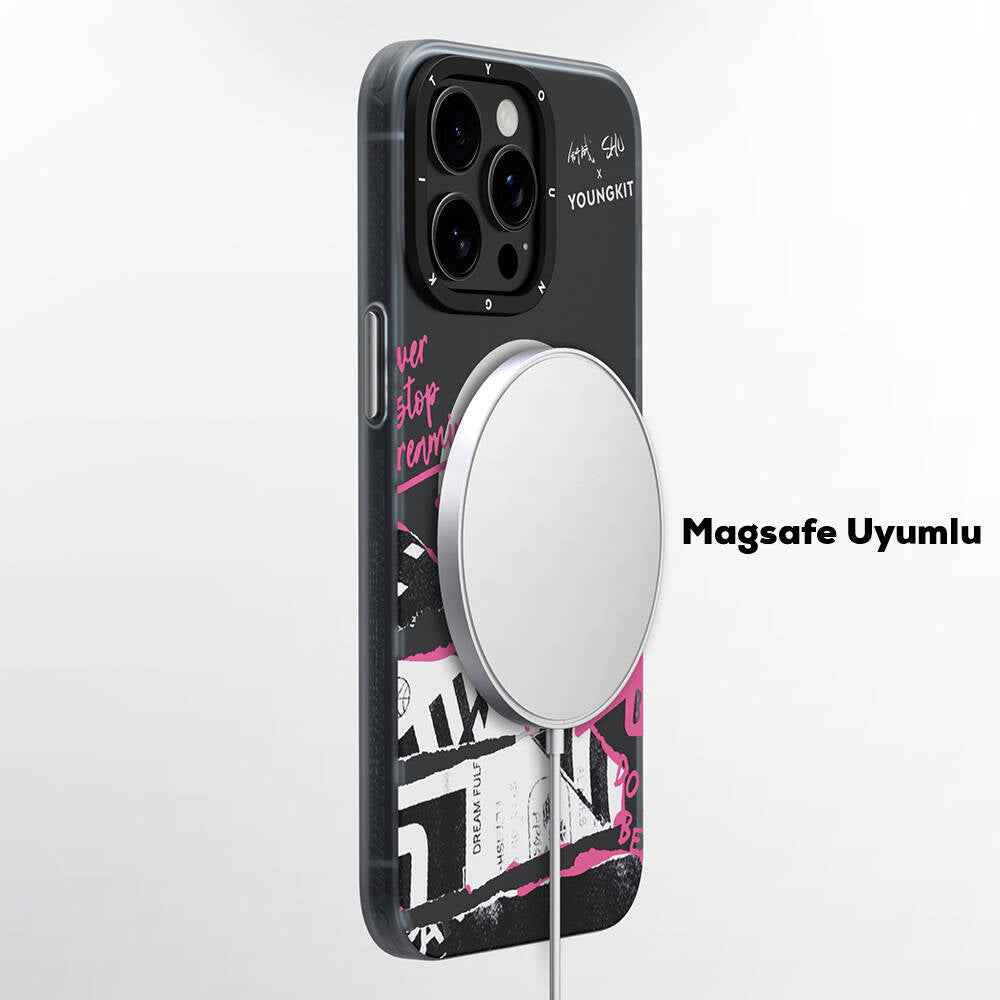 Apple iPhone 15 Pro Kılıf M-safe Şarj Özellikli Shu Tasarımlı Youngkit Dreamland Serisi Kapak