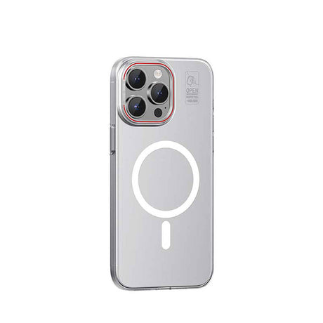 Apple iPhone 15 Pro Kılıf M-safe Şarj Özellikli Standlı Metal Kamera Çerçeveli Mat Recci Glaze Serisi Kapak