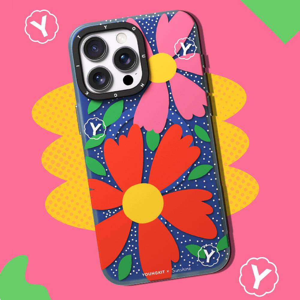 Apple iPhone 15 Pro Kılıf M-safe Şarj Özellikli Sunshine Tasarımlı Youngkit Colorful Serisi Kapak