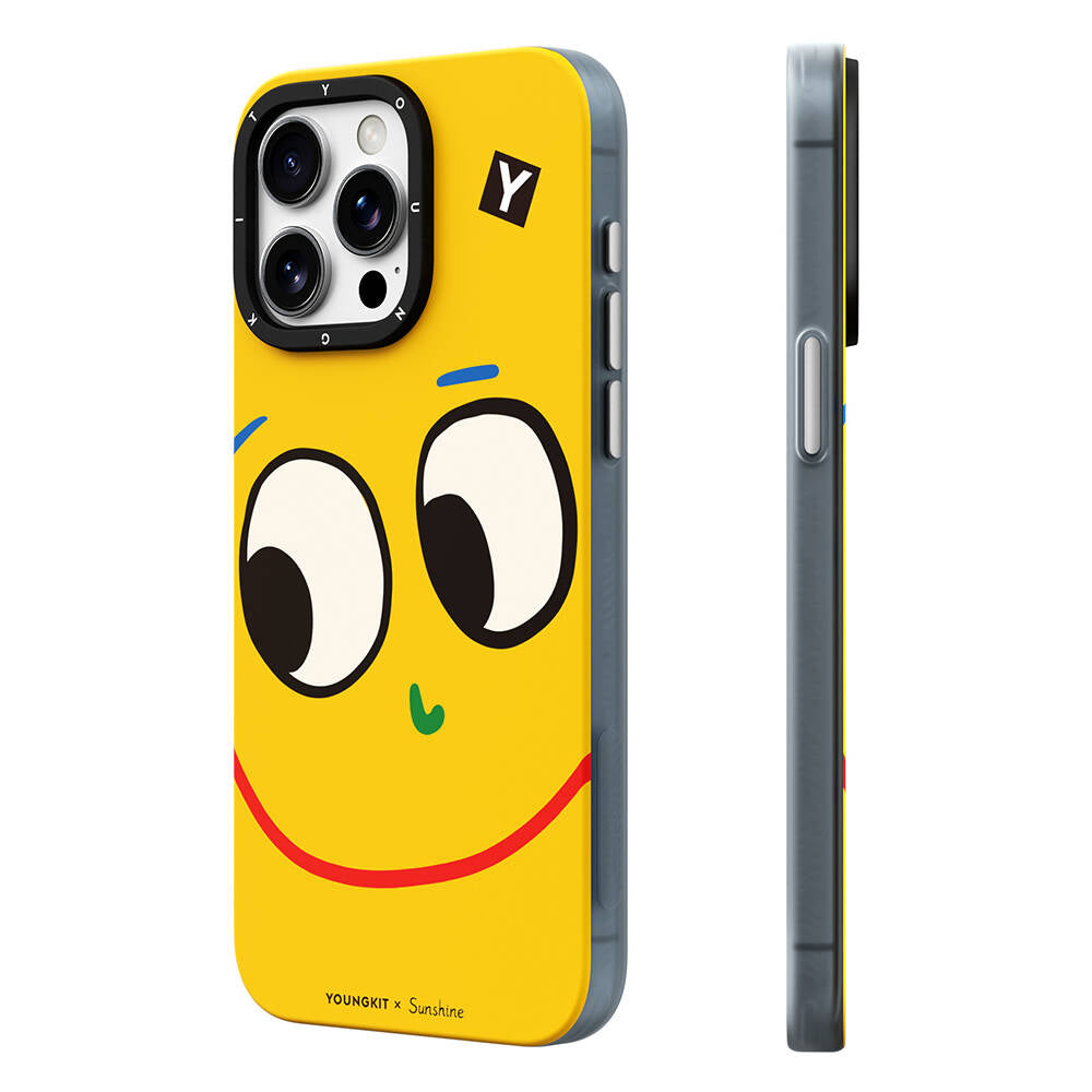 Apple iPhone 15 Pro Kılıf M-safe Şarj Özellikli Sunshine Tasarımlı Youngkit Daily Happy Serisi Kapak