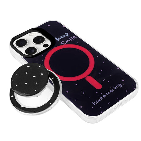 Apple iPhone 15 Pro Kılıf M-safe Şarj Özellikli Tak-Çıkar Pop Soketli Zore Tiktok Kapak