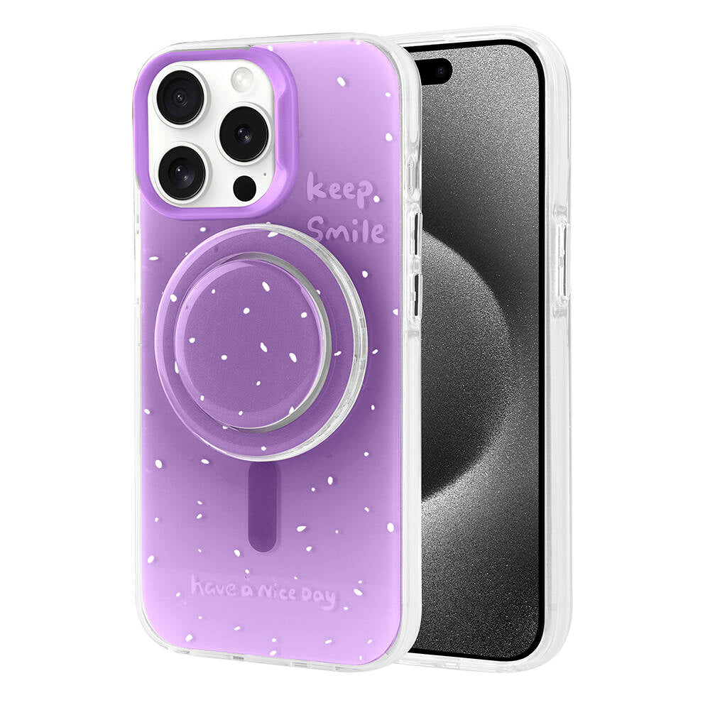 Apple iPhone 15 Pro Kılıf M-safe Şarj Özellikli Tak-Çıkar Pop Soketli Zore Tiktok Kapak