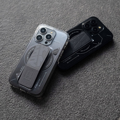 Apple iPhone 15 Pro Kılıf M-safe Şarj Özellikli Teknoloji Desenli Standlı Skinarma Helio Kapak
