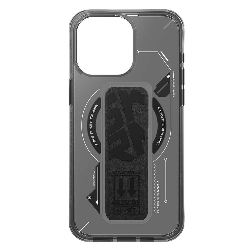 Apple iPhone 15 Pro Kılıf M-safe Şarj Özellikli Teknoloji Desenli Standlı Skinarma Helio Kapak