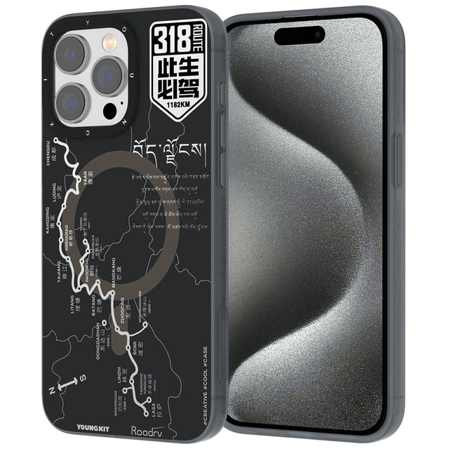 Apple iPhone 15 Pro Kılıf M-safe Şarj Özellikli Youngkit 318 Road Serisi Kapak