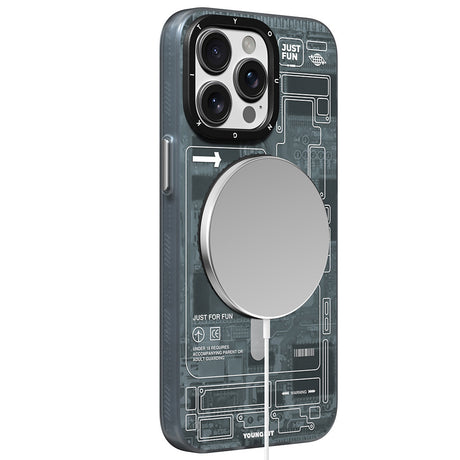 Apple iPhone 15 Pro Kılıf M-safe Şarj Özellikli Youngkit 360° Standlı Technology Serisi Kapak