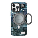 Apple iPhone 15 Pro Kılıf M-safe Şarj Özellikli Youngkit 360° Standlı Technology Serisi Kapak