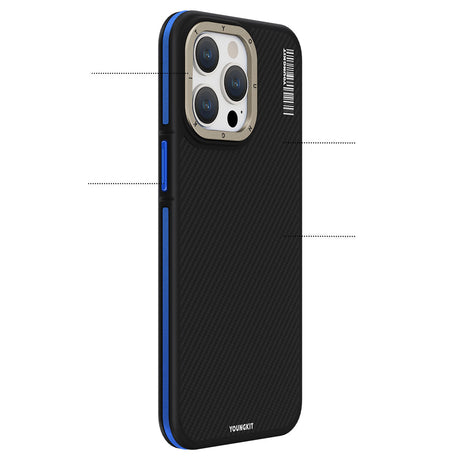 Apple iPhone 15 Pro Kılıf M-safe Şarj Özellikli YoungKit 600D Kevlar Kapak