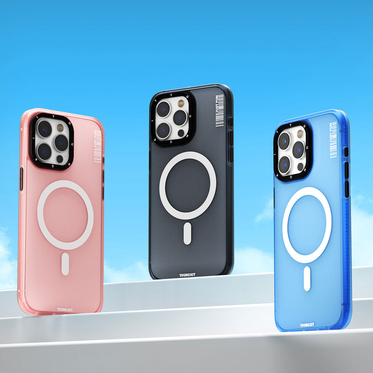 Apple iPhone 15 Pro Kılıf M-safe Şarj Özellikli Youngkit Colored Sand Serisi Kapak