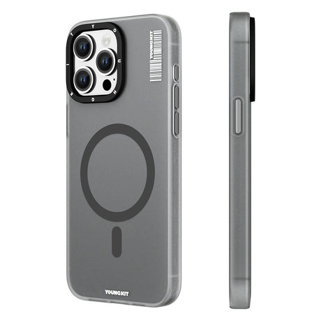 Apple iPhone 15 Pro Kılıf M-safe Şarj Özellikli Youngkit Hidden Sand Serisi Kapak