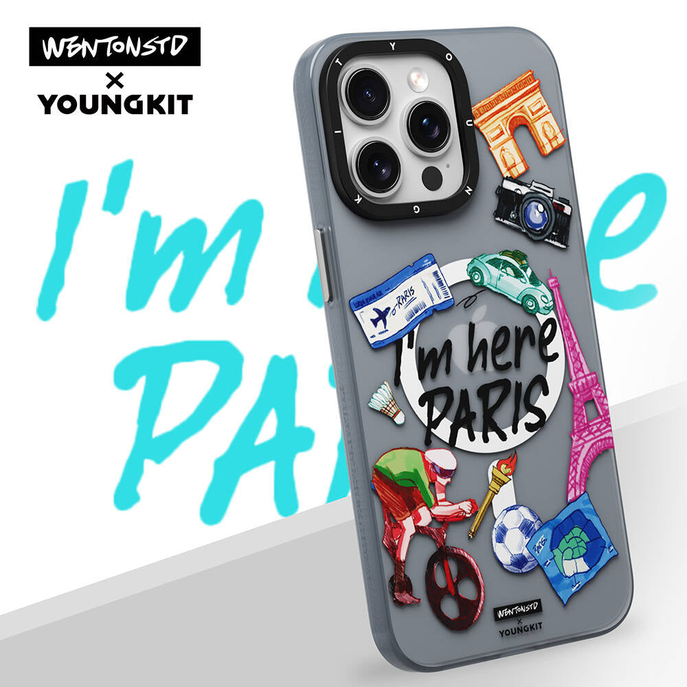 Apple iPhone 15 Pro Kılıf M-safe Şarj Özellikli Youngkit in Paris Serisi Kapak
