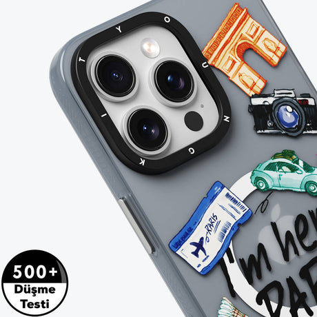 Apple iPhone 15 Pro Kılıf M-safe Şarj Özellikli Youngkit in Paris Serisi Kapak