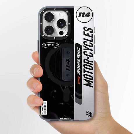 Apple iPhone 15 Pro Kılıf M-safe Şarj Özellikli Youngkit Motorcycle Legend Serisi Kapak