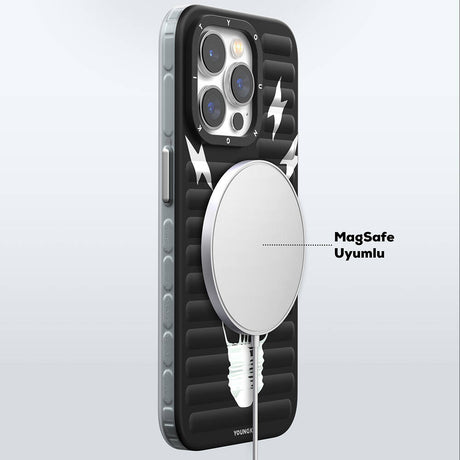 Apple iPhone 15 Pro Kılıf M-safe Şarj Özellikli Youngkit Open Mind Serisi Kapak