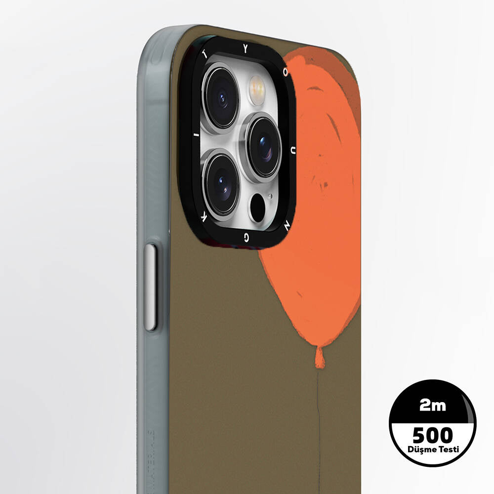 Apple iPhone 15 Pro Kılıf M-safe Şarj Özellikli Youngkit Orange Serisi Flying Balloon Kapak