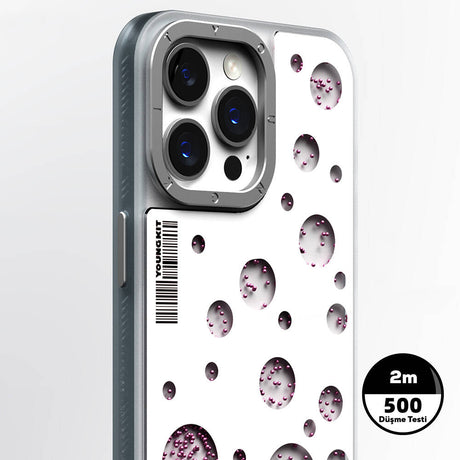 Apple iPhone 15 Pro Kılıf M-safe Şarj Özellikli Youngkit Quicksand Beads Serisi Kapak