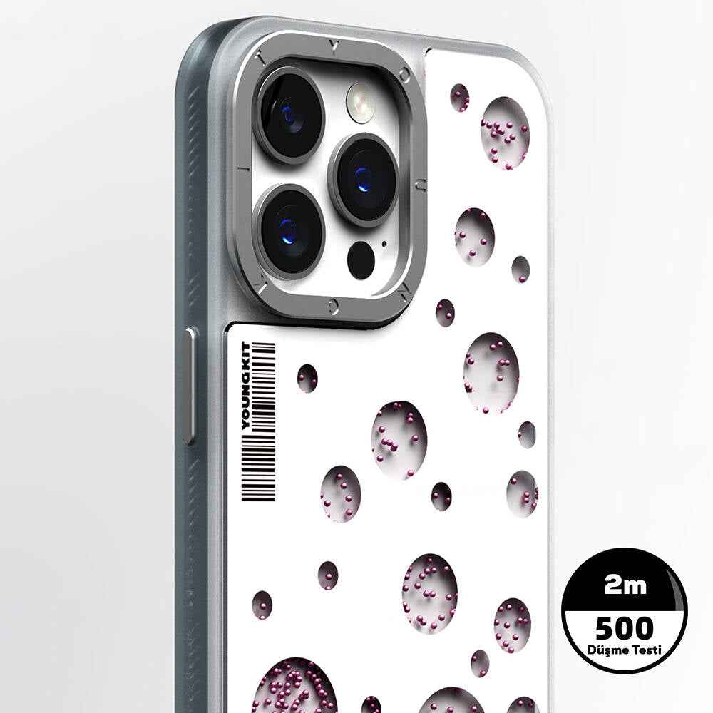 Apple iPhone 15 Pro Kılıf M-safe Şarj Özellikli Youngkit Quicksand Beads Serisi Kapak