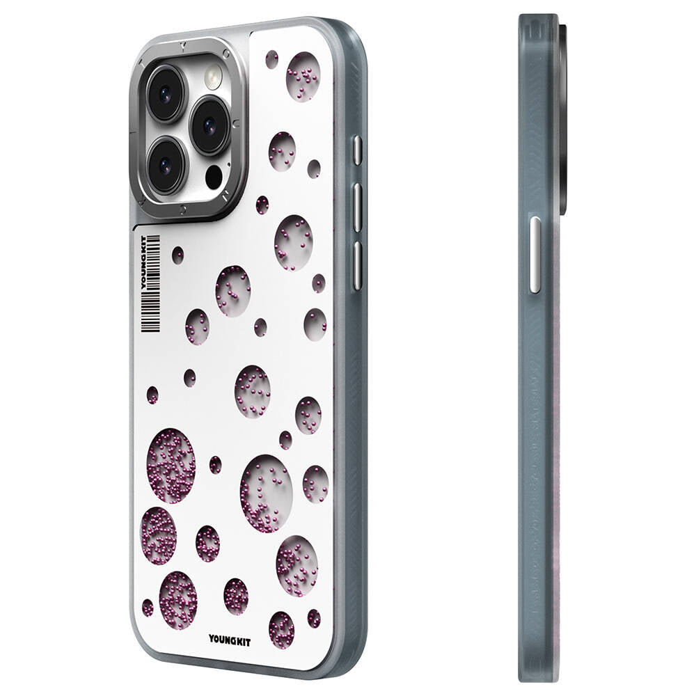 Apple iPhone 15 Pro Kılıf M-safe Şarj Özellikli Youngkit Quicksand Beads Serisi Kapak