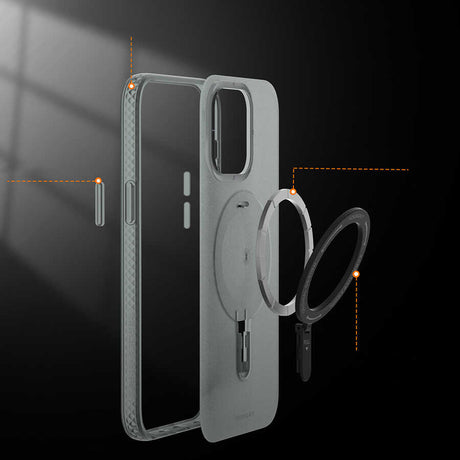 Apple iPhone 15 Pro Kılıf M-safe Şarj Özellikli Youngkit Rock Serisi Kapak