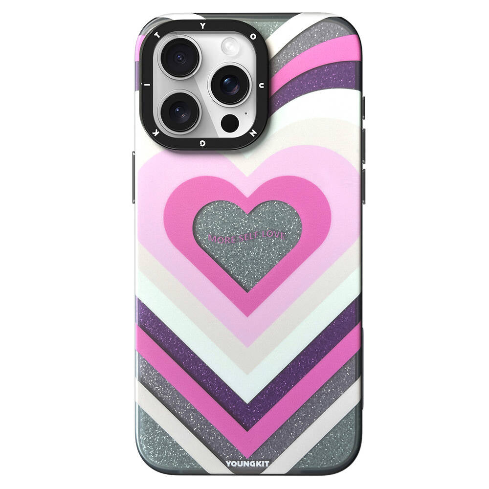 Apple iPhone 15 Pro Kılıf M-safe Şarj Özellikli Youngkit Star Dazzle Serisi Kapak