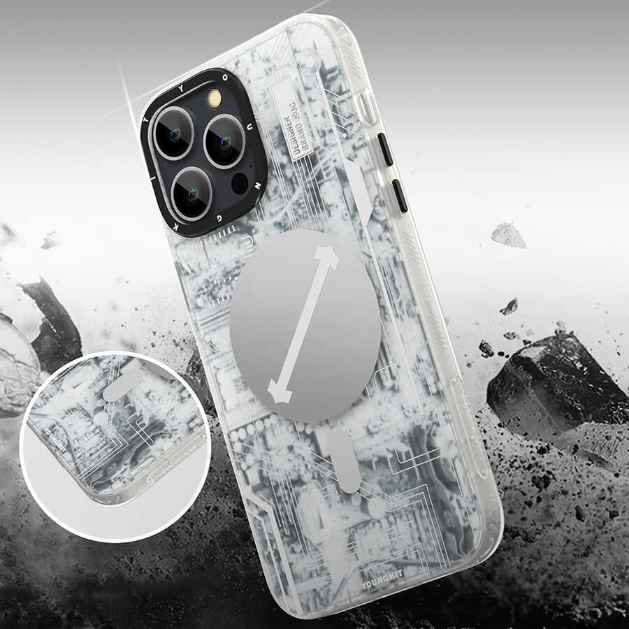 Apple iPhone 15 Pro Kılıf M-safe Şarj Özellikli YoungKit Technology Serisi Kapak
