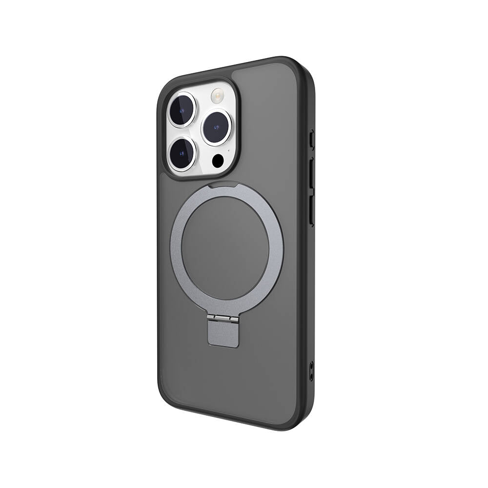 Apple iPhone 15 Pro Kılıf M-safe Şarj Özellikli Yüzük Standlı Lisanslı Switcheasy Magstand-M Kapak
