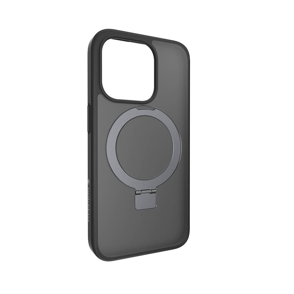 Apple iPhone 15 Pro Kılıf M-safe Şarj Özellikli Yüzük Standlı Lisanslı Switcheasy Magstand-M Kapak