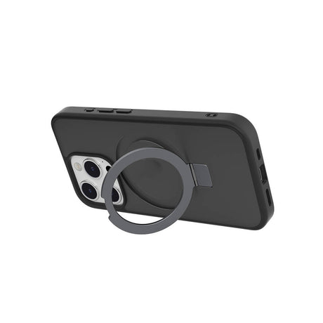 Apple iPhone 15 Pro Kılıf M-safe Şarj Özellikli Yüzük Standlı Lisanslı Switcheasy Magstand-M Kapak