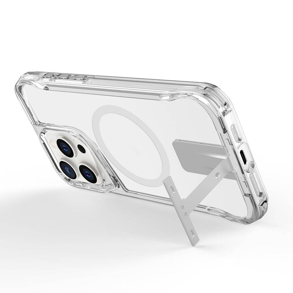 Apple iPhone 15 Pro Kılıf M-safe Şarj Özellikli Zore T-Max Standlı Kapak