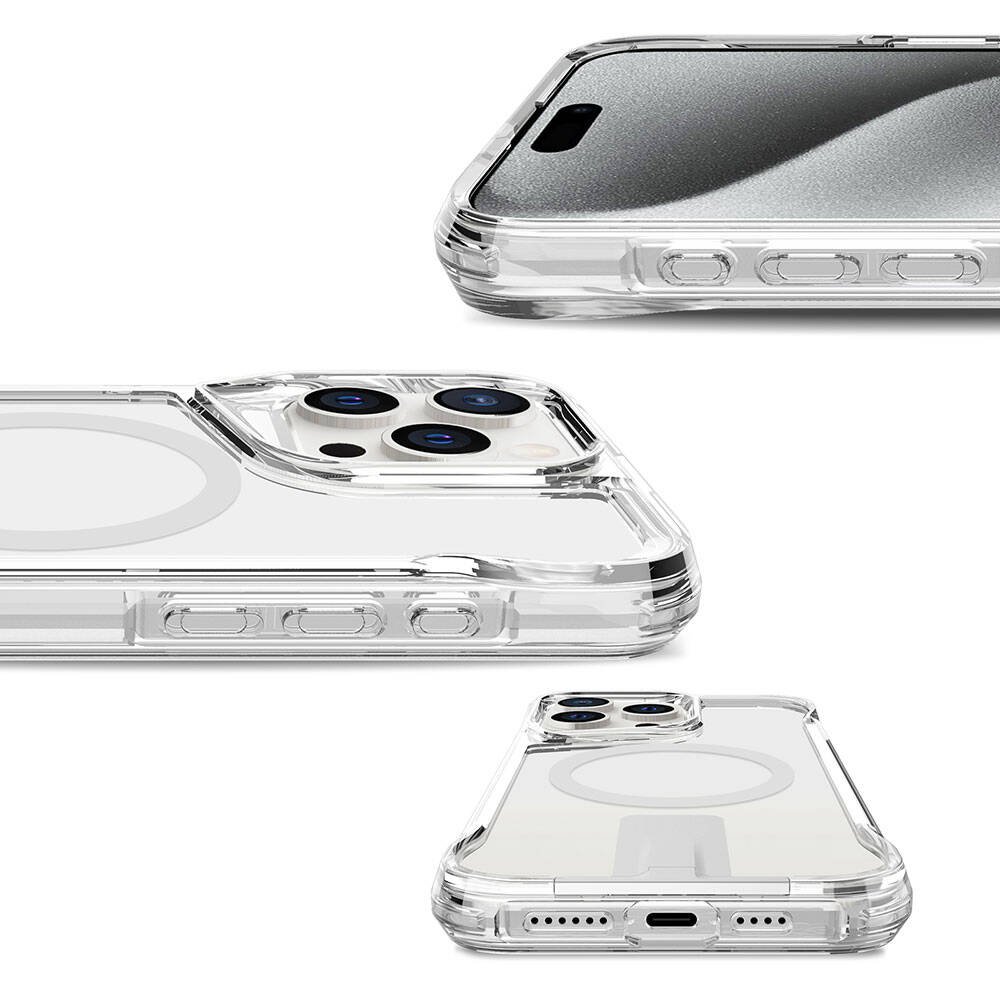 Apple iPhone 15 Pro Kılıf M-safe Şarj Özellikli Zore T-Max Standlı Kapak