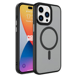 Apple iPhone 15 Pro Kılıf Mat Arka Yüzey Wireless Şarj Özellikli Zore Flet M-safe Kapak