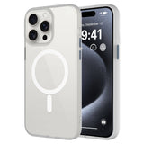 Apple iPhone 15 Pro Kılıf Mat Arka Yüzey Wireless Şarj Özellikli Zore Flet M-safe Kapak