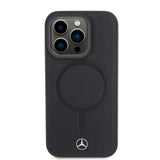 Apple iPhone 15 Pro Kılıf Mercedes Benz M-safe Şarj Özellikli Yumuşak Deri Orjinal Lisanslı Kapak
