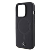 Apple iPhone 15 Pro Kılıf Mercedes Benz M-safe Şarj Özellikli Yumuşak Deri Orjinal Lisanslı Kapak