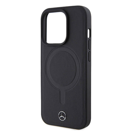 Apple iPhone 15 Pro Kılıf Mercedes Benz M-safe Şarj Özellikli Yumuşak Deri Orjinal Lisanslı Kapak