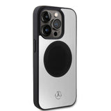 Apple iPhone 15 Pro Kılıf Mercedes Benz Orjinal Lisanslı M-safe Şarj Özellikli Alüminyum Arka Yüzey Metal Yıldız Logolu Kapak