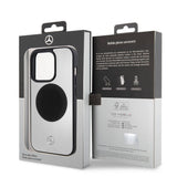Apple iPhone 15 Pro Kılıf Mercedes Benz Orjinal Lisanslı M-safe Şarj Özellikli Alüminyum Arka Yüzey Metal Yıldız Logolu Kapak