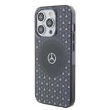Apple iPhone 15 Pro Kılıf Mercedes Benz Orjinal Lisanslı M-safe Şarj Özellikli Çift Katmanlı Mini Yıldız Desenli Kapak